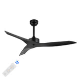 Aldrin 50" Modern Minimalist Iron/Plastic Mobile-App/Remote-Controlled 6-Speed Razor Ceiling Fan - JONATHAN Y