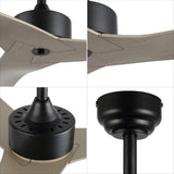Aldrin 50" Modern Minimalist Iron/Plastic Mobile-App/Remote-Controlled 6-Speed Razor Ceiling Fan - JONATHAN Y