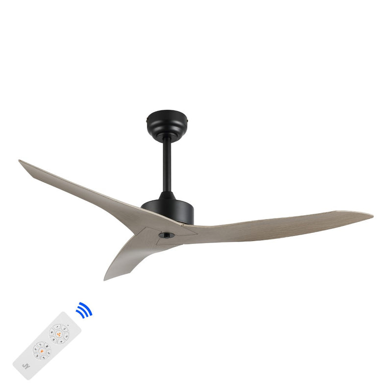Aldrin 50" Modern Minimalist Iron/Plastic Mobile-App/Remote-Controlled 6-Speed Razor Ceiling Fan - JONATHAN Y