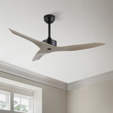 Aldrin 50" Modern Minimalist Iron/Plastic Mobile-App/Remote-Controlled 6-Speed Razor Ceiling Fan - JONATHAN Y