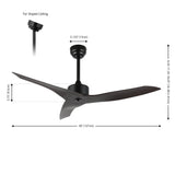Aldrin 50" Modern Minimalist Iron/Plastic Mobile-App/Remote-Controlled 6-Speed Razor Ceiling Fan - JONATHAN Y