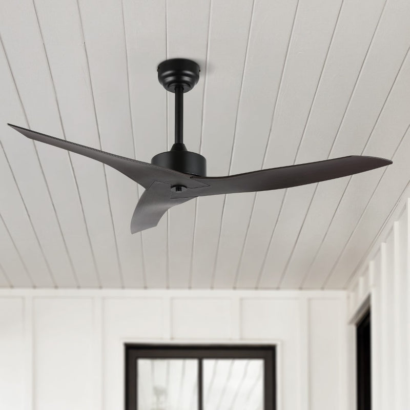 Aldrin 50" Modern Minimalist Iron/Plastic Mobile-App/Remote-Controlled 6-Speed Razor Ceiling Fan - JONATHAN Y