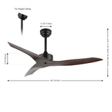 Aldrin 50" Modern Minimalist Iron/Plastic Mobile-App/Remote-Controlled 6-Speed Razor Ceiling Fan