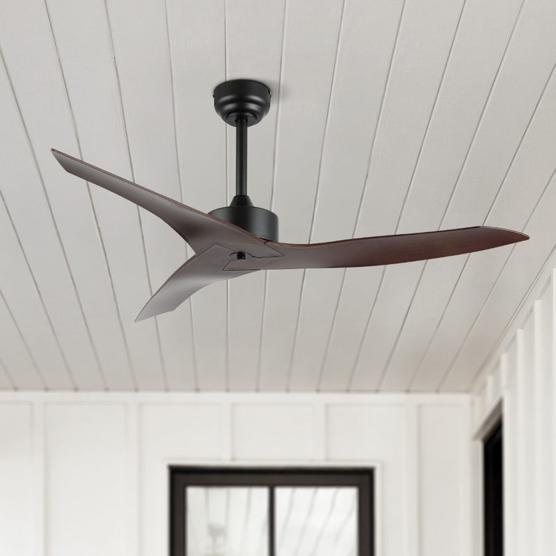 Aldrin 50" Modern Minimalist Iron/Plastic Mobile-App/Remote-Controlled 6-Speed Razor Ceiling Fan