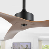 Aldrin 50" Modern Minimalist Iron/Plastic Mobile-App/Remote-Controlled 6-Speed Razor Ceiling Fan