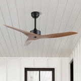 Aldrin 50" Modern Minimalist Iron/Plastic Mobile-App/Remote-Controlled 6-Speed Razor Ceiling Fan