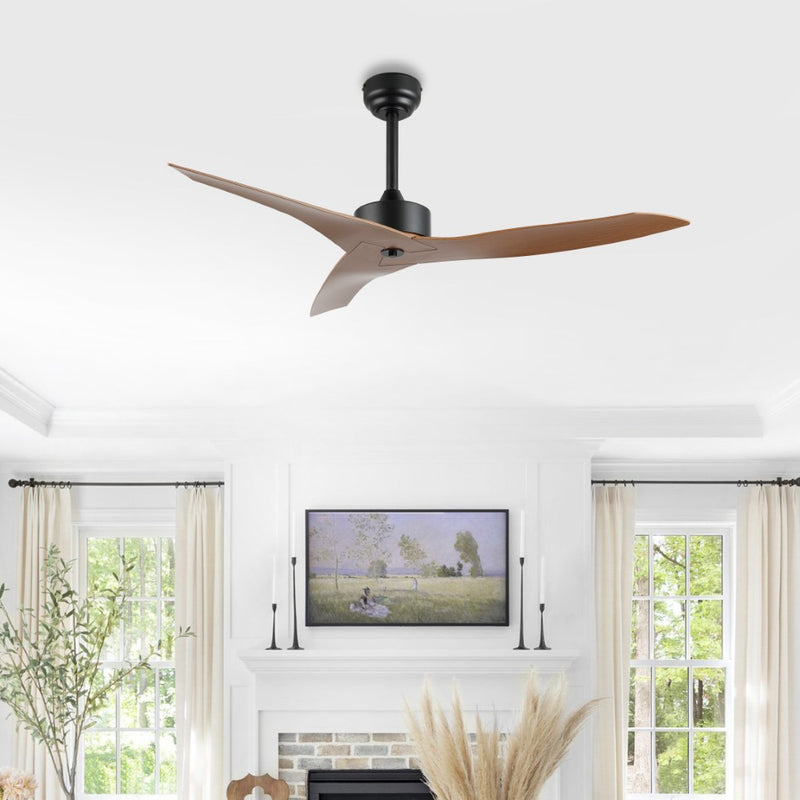 Aldrin 50" Modern Minimalist Iron/Plastic Mobile-App/Remote-Controlled 6-Speed Razor Ceiling Fan