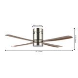 Theo 52" Contemporary Minimalist Iron/Acrylic Mobile-App/Remote-Controlled 6-Speed Integrated LED Ceiling Fan - JONATHAN Y