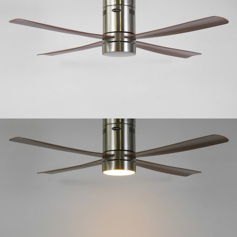 Theo 52" Contemporary Minimalist Iron/Acrylic Mobile-App/Remote-Controlled 6-Speed Integrated LED Ceiling Fan - JONATHAN Y