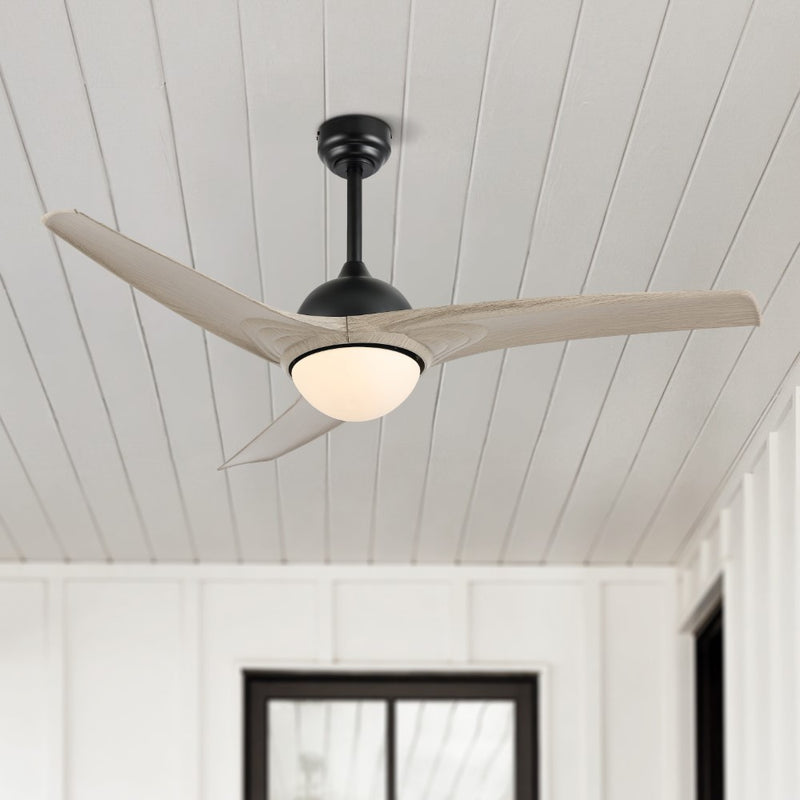 Sully 52" Contemporary Industrial Iron/Plastic Mobile-App/Remote-Controlled 6-Speed Propeller Integrated LED Ceiling Fan - JONATHAN Y