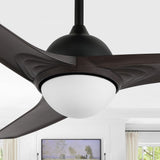 Sully 52" Contemporary Industrial Iron/Plastic Mobile-App/Remote-Controlled 6-Speed Propeller Integrated LED Ceiling Fan