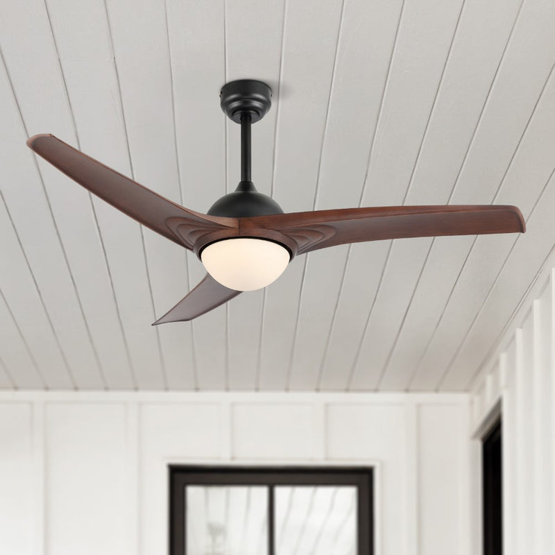 Sully 52" Contemporary Industrial Iron/Plastic Mobile-App/Remote-Controlled 6-Speed Propeller Integrated LED Ceiling Fan