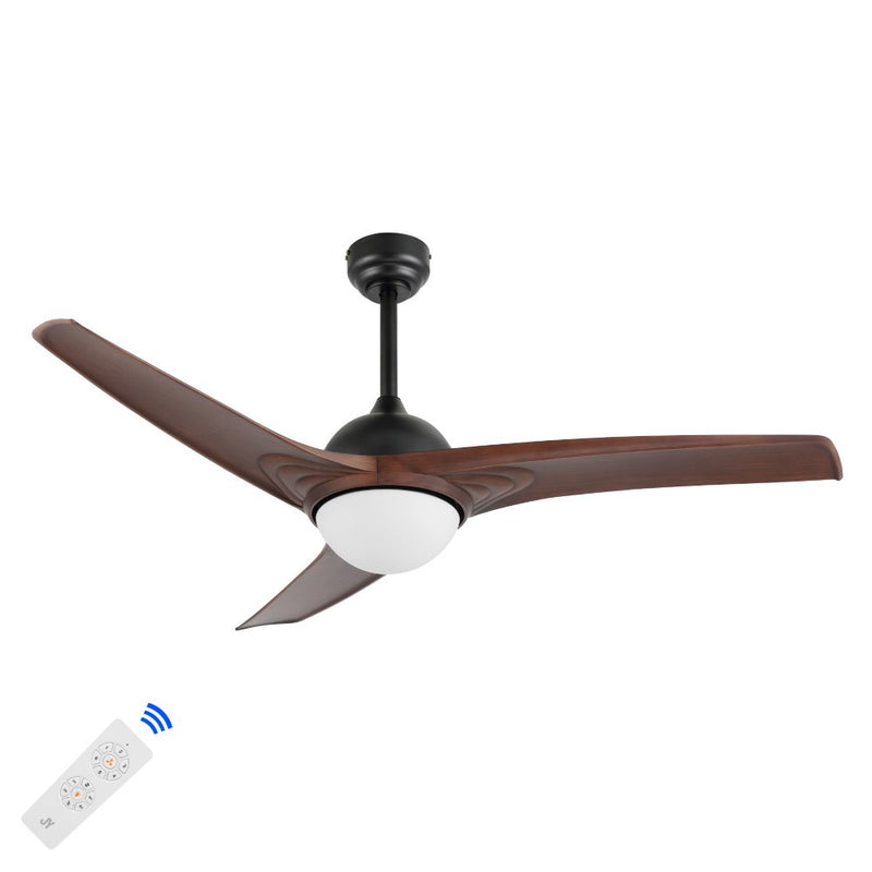 Sully 52" Contemporary Industrial Iron/Plastic Mobile-App/Remote-Controlled 6-Speed Propeller Integrated LED Ceiling Fan