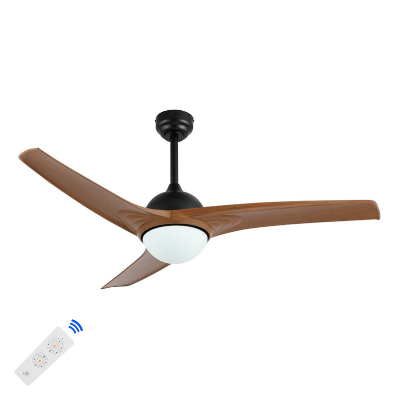 Sully 52" Contemporary Industrial Iron/Plastic Mobile-App/Remote-Controlled 6-Speed Propeller Integrated LED Ceiling Fan