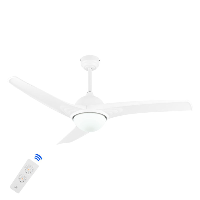 Sully 52" Contemporary Industrial Iron/Plastic Mobile-App/Remote-Controlled 6-Speed Propeller Integrated LED Ceiling Fan