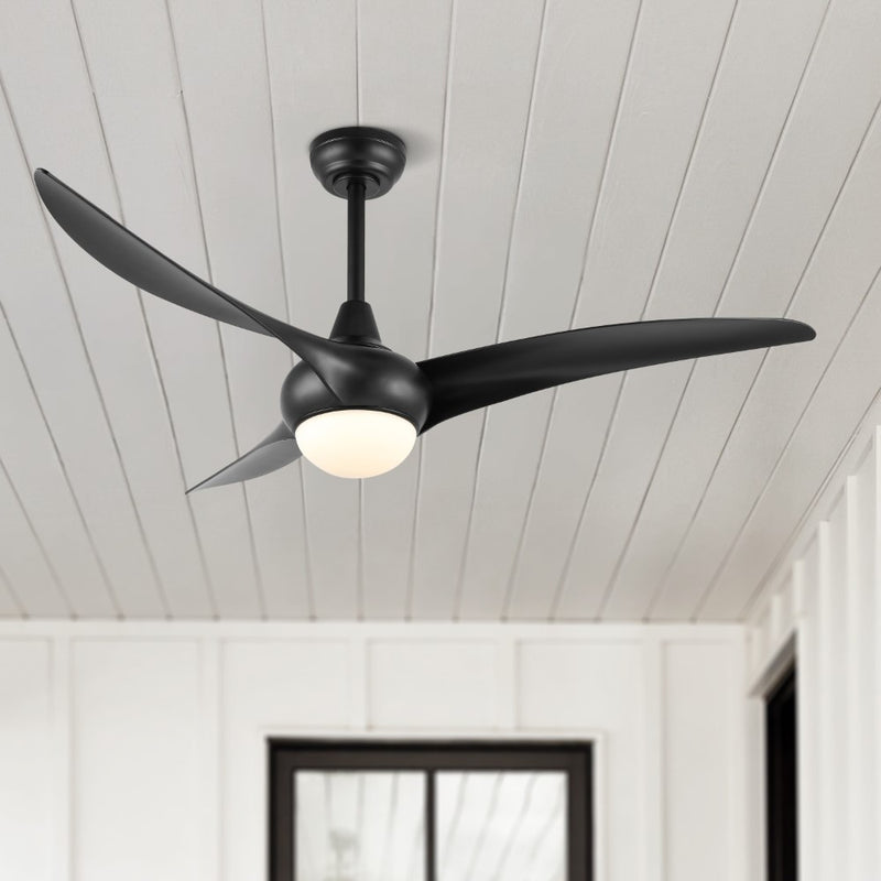Aviator 52" Coastal Vintage Iron/Plastic Mobile-App/Remote-Controlled 6-Speed Retro Swirl Integrated LED Ceiling Fan - JONATHAN Y