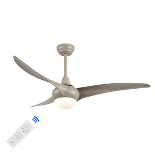 Aviator 52" Coastal Vintage Iron/Plastic Mobile-App/Remote-Controlled 6-Speed Retro Swirl Integrated LED Ceiling Fan - JONATHAN Y