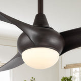 Aviator 52" Coastal Vintage Iron/Plastic Mobile-App/Remote-Controlled 6-Speed Retro Swirl Integrated LED Ceiling Fan