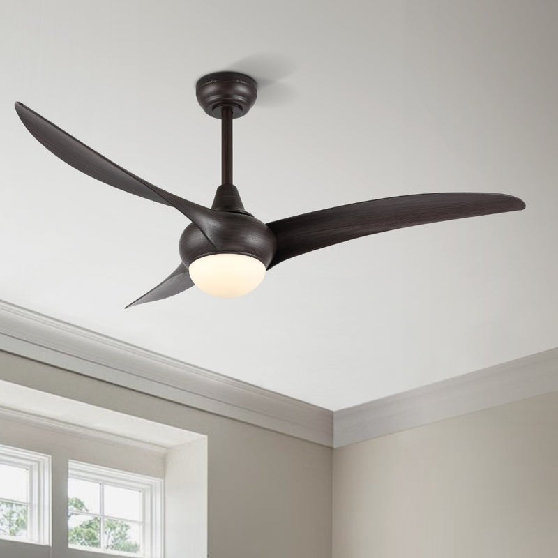 Aviator 52" Coastal Vintage Iron/Plastic Mobile-App/Remote-Controlled 6-Speed Retro Swirl Integrated LED Ceiling Fan