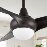 Aviator 52" Coastal Vintage Iron/Plastic Mobile-App/Remote-Controlled 6-Speed Retro Swirl Integrated LED Ceiling Fan