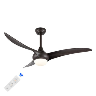 Aviator 52" Coastal Vintage Iron/Plastic Mobile-App/Remote-Controlled 6-Speed Retro Swirl Integrated LED Ceiling Fan - JONATHAN Y