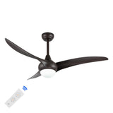 Aviator 52" Coastal Vintage Iron/Plastic Mobile-App/Remote-Controlled 6-Speed Retro Swirl Integrated LED Ceiling Fan