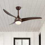 Aviator 52" Coastal Vintage Iron/Plastic Mobile-App/Remote-Controlled 6-Speed Retro Swirl Integrated LED Ceiling Fan