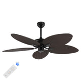 Raffles 52" Bohemian Industrial Iron/Plastic Mobile-App/Remote-Controlled 6-Speed Palm Blade Ceiling Fan