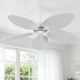 Raffles 52" Bohemian Industrial Iron/Plastic Mobile-App/Remote-Controlled 6-Speed Palm Blade Ceiling Fan
