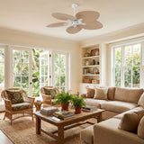 Raffles 52" Bohemian Industrial Iron/Plastic Mobile-App/Remote-Controlled 6-Speed Palm Blade Ceiling Fan