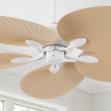 Raffles 52" Bohemian Industrial Iron/Plastic Mobile-App/Remote-Controlled 6-Speed Palm Blade Ceiling Fan