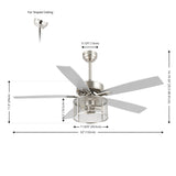 Max 52"  Farmhouse Industrial Iron/Wood Mobile-App/Remote-Controlled LED Ceiling Fan