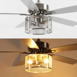 Max 52"  Farmhouse Industrial Iron/Wood Mobile-App/Remote-Controlled LED Ceiling Fan