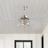 Max 52"  Farmhouse Industrial Iron/Wood Mobile-App/Remote-Controlled LED Ceiling Fan
