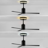 Levi 52" 1-Light Contemporary Minimalist 6-Speed Iron Height Adjustable Integrated LED Ceiling Fan with Remote - JONATHAN Y