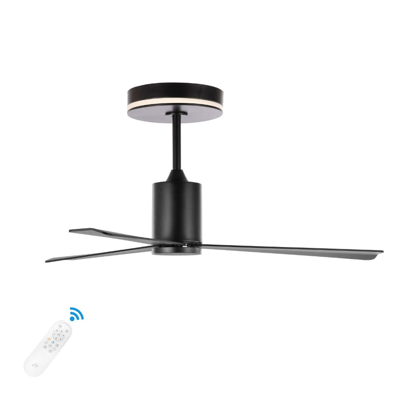 Levi 52" 1-Light Contemporary Minimalist 6-Speed Iron Height Adjustable Integrated LED Ceiling Fan with Remote - JONATHAN Y