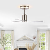 Levi 52" 1-Light Contemporary Minimalist 6-Speed Iron Height Adjustable Integrated LED Ceiling Fan with Remote - JONATHAN Y
