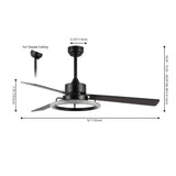 Remy 52" Modern Industrial Iron/Acrylic/Wood Remote-Controlled 6-Speed Integrated LED Ceiling Fan - JONATHAN Y