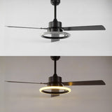 Remy 52" Modern Industrial Iron/Acrylic/Wood Remote-Controlled 6-Speed Integrated LED Ceiling Fan - JONATHAN Y