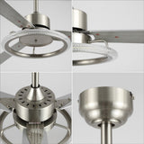 Remy 52" Modern Industrial Iron/Acrylic/Wood Remote-Controlled 6-Speed Integrated LED Ceiling Fan - JONATHAN Y