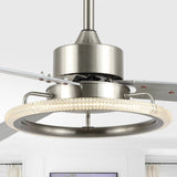 Remy 52" Modern Industrial Iron/Acrylic/Wood Remote-Controlled 6-Speed Integrated LED Ceiling Fan - JONATHAN Y