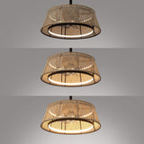 Cressida 23.75" Traditional Bohemian 6-Speed Metal/Bamboo Mobile-App/Remote-Controlled Height-Adjustable Dimmable Caged Integrated LED Ceiling Fan - JONATHAN Y