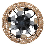 Rowan 19.5" 4-Light Modern Bohemian 6-Speed Metal/Rattan Mobile-App/Remote-Controlled Lantern LED Ceiling Fan - JONATHAN Y