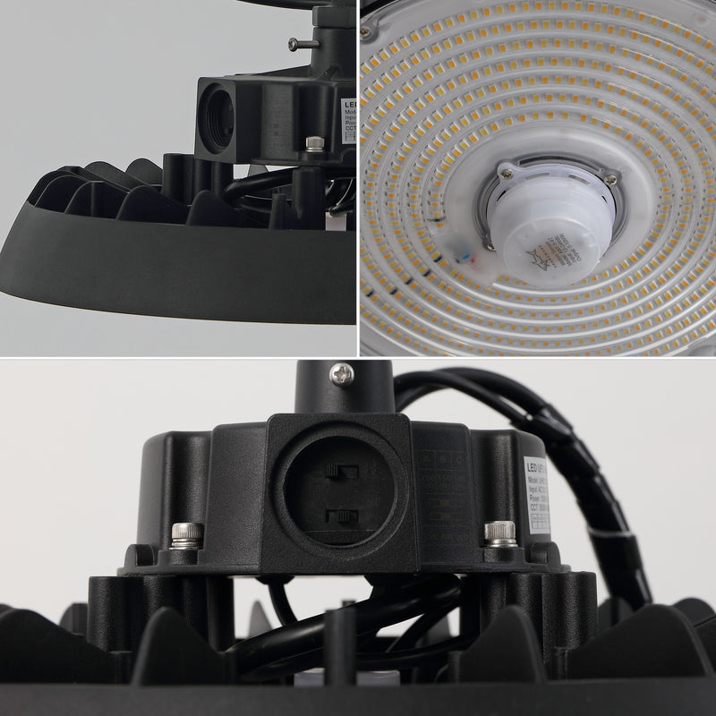 12 in. 200-Watt Integrated LED Motion Sensor High Bay Indoor/Outdoor UFO Light with 26000 Lumens 5000K