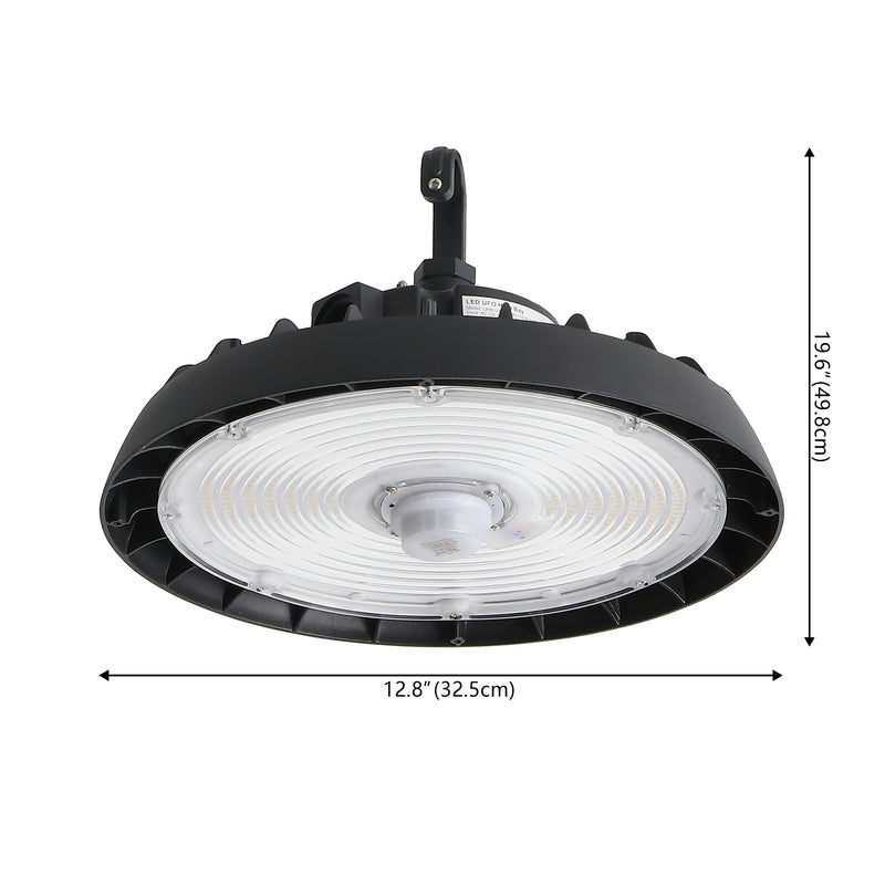 12 in. 200-Watt Integrated LED Motion Sensor High Bay Indoor/Outdoor UFO Light with 26000 Lumens 5000K - JONATHAN Y