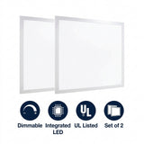 2 ft. X 2 ft. 40-Watt Dimmable Integrated LED Flat Panel Light with 4400 Lumens 5000K Set 2 White – ICONS