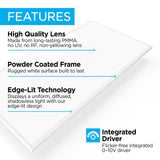 2 ft. X 4 ft. 50-Watt Dimmable Integrated LED Flat Panel Flush Mount Light with 5500 Lumens 5000K - JONATHAN Y