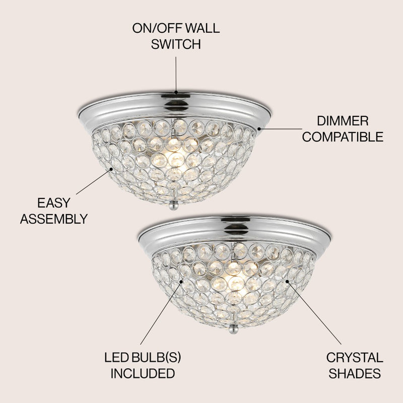 Malia 12" Traditional Transitional Iron LED Flush Mount - JONATHAN Y