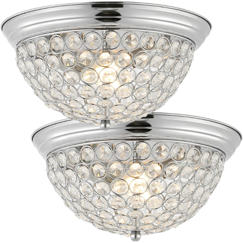 Malia 12" Traditional Transitional Iron LED Flush Mount - JONATHAN Y