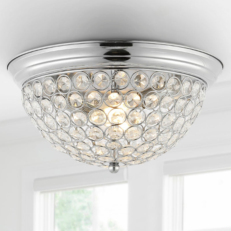 Malia 12" Traditional Transitional Iron LED Flush Mount - JONATHAN Y